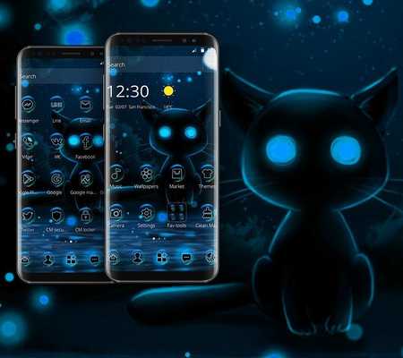 Emulate Android APK Night Stalker Cat Glowing Eye Theme
