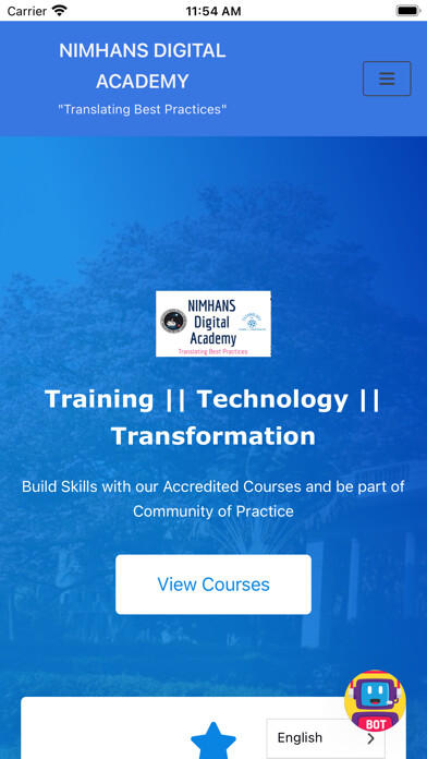 Emulate iPhone app NIMHANS Digital Academy using MyAndroid Emulate iPhone app NIMHANS Digital Academy using MyAndroid