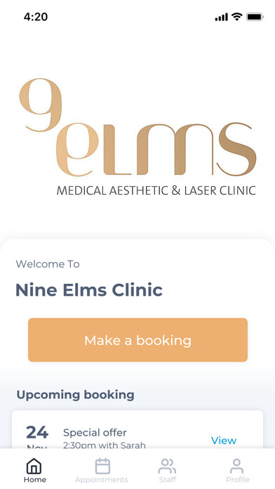 Emulate iPhone app Nine Elms Clinic using MyAndroid