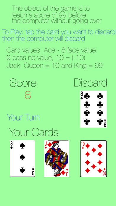 Emulate iPhone app NinetyNineCardGame using MyAndroid