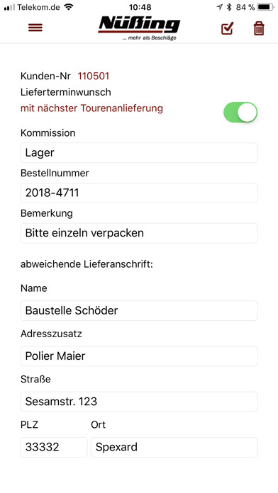 Emulate iPhone app Nüßing Scan-App v.2 using MyAndroid
