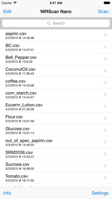 Emulate iPhone app NIRScan Nano using MyAndroid