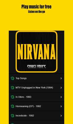 Emulate Android APK NIRVANA: All Song Lyrics Full Albums Emulate Android APK NIRVANA: All Song Lyrics Full Albums