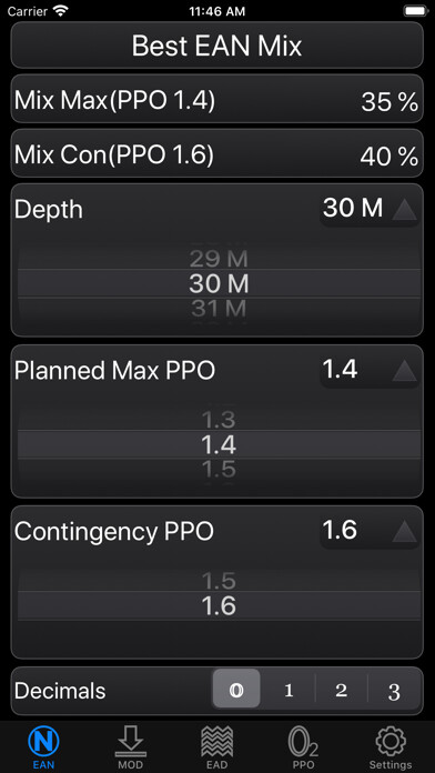 Emulate iPhone app Nitrox Helper using MyAndroid
