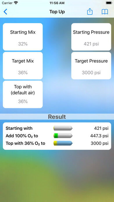 Emulate iPhone app Nitrox Tools using MyAndroid