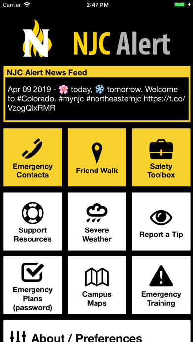 Emulate iPhone app NJC Alert using MyAndroid