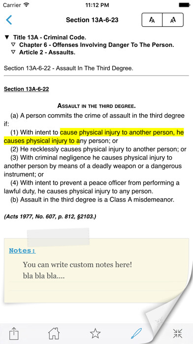 Emulate iPhone app NJ Code Of Criminal Justice using MyAndroid