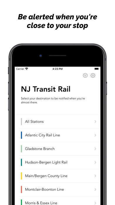 Emulate iPhone app NJ Transit Destinations using MyAndroid