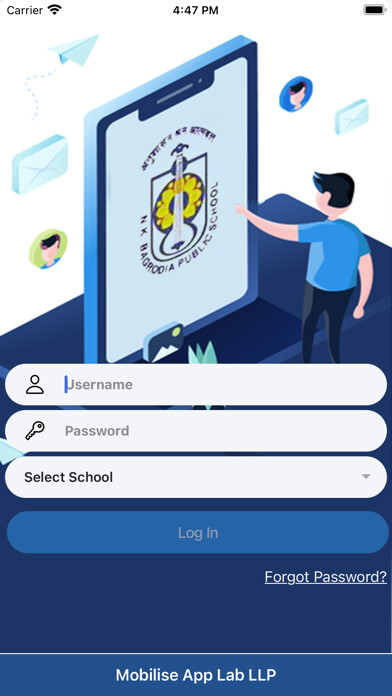 Emulate iPhone app N K Bagrodia School using MyAndroid