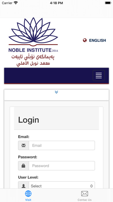 Emulate iPhone app Noble Institute using MyAndroid