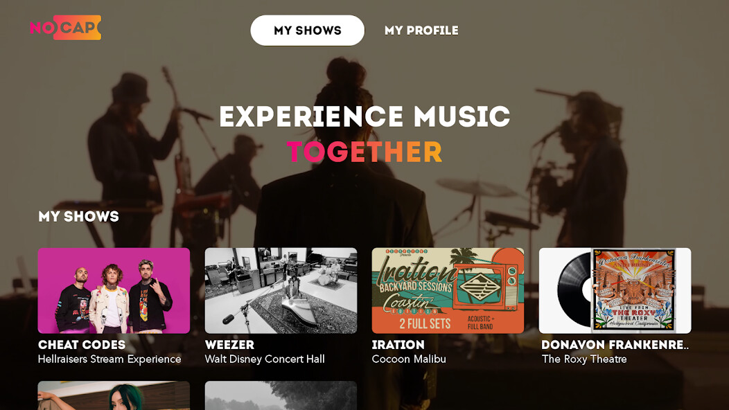 Run android online APK NoCap: Live Music Streaming from MyAndroid or emulate NoCap: Live Music Streaming using MyAndroid