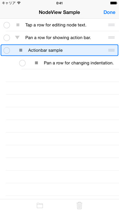 Emulate iPhone app Nodebook - Organize Your Ideas using MyAndroid