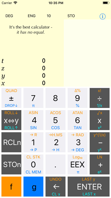 Emulate iPhone app No Equal RPN Calculator using MyAndroid Emulate iPhone app No Equal RPN Calculator using MyAndroid
