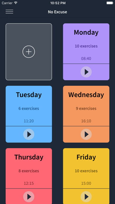 Emulate iPhone app No Excuse - training timer using MyAndroid