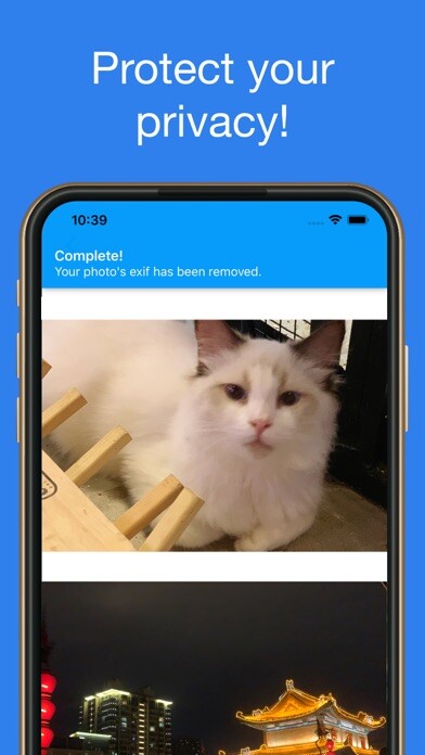 Emulate iPhone app NoExif • Photo exif remover using MyAndroid