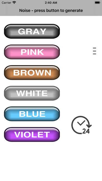 Emulate iPhone app Noise gray pink brown white using MyAndroid Emulate iPhone app Noise gray pink brown white using MyAndroid