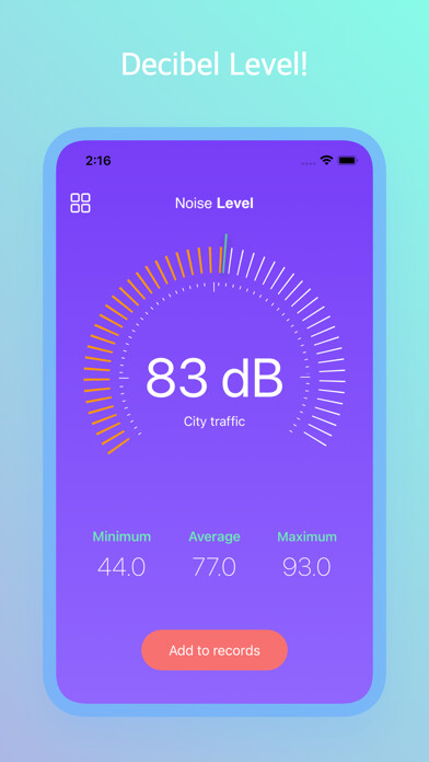 Emulate iPhone app Noise Level - Sound Meter using MyAndroid Emulate iPhone app Noise Level - Sound Meter using MyAndroid