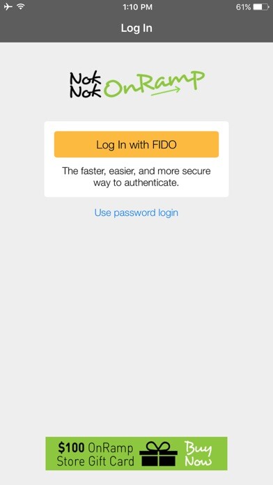 Emulate iPhone app Nok Nok™ OnRamp using MyAndroid