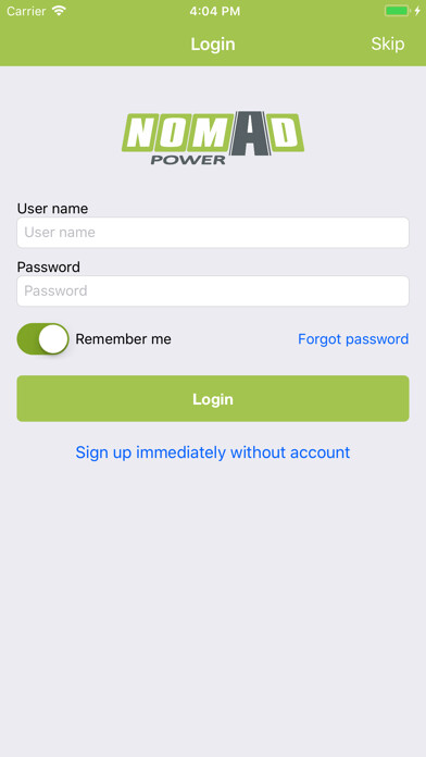 Emulate iPhone app NomadPower using MyAndroid