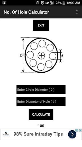 Emulate Android APK No. of Hole Calculator