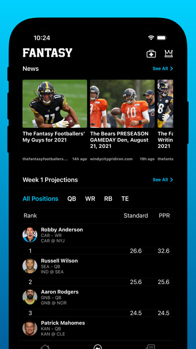 Emulate iPhone app Nooze: Fantasy Football using MyAndroid