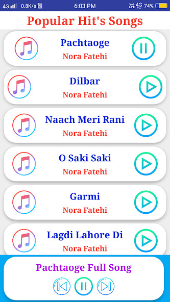 Run android online APK Nora Fatehi All Songs from MyAndroid or emulate Nora Fatehi All Songs using MyAndroid