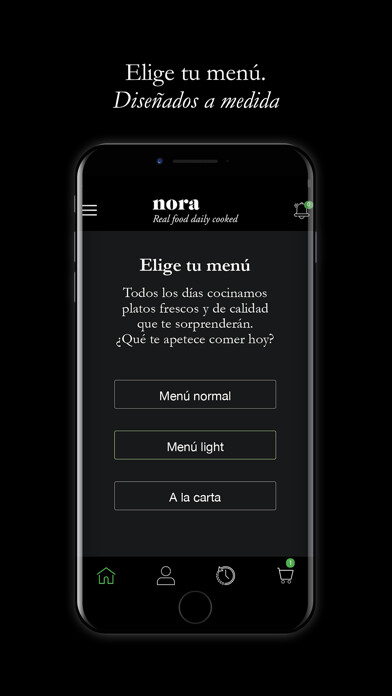 Emulate iPhone app Nora - Real food daily cooked using MyAndroid