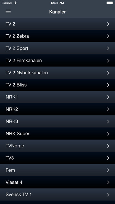 Emulate iPhone app Norge TV using MyAndroid