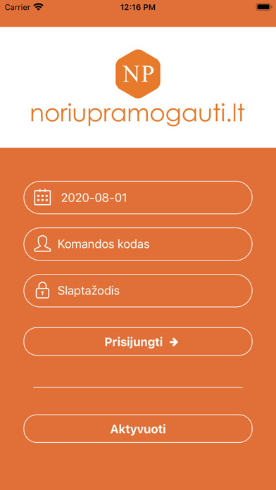 Emulate iPhone app Noriu Pramogauti using MyAndroid