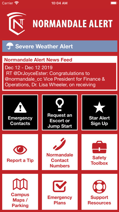 Emulate iPhone app Normandale Alert using MyAndroid Emulate iPhone app Normandale Alert using MyAndroid