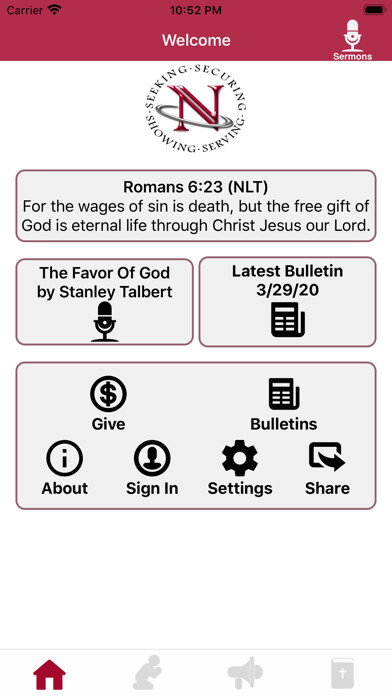 Emulate iPhone app Normandie Church of Christ using MyAndroid