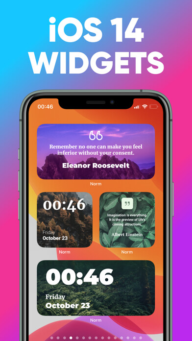 Emulate iPhone app Norm - Widgets for Home Screen using MyAndroid