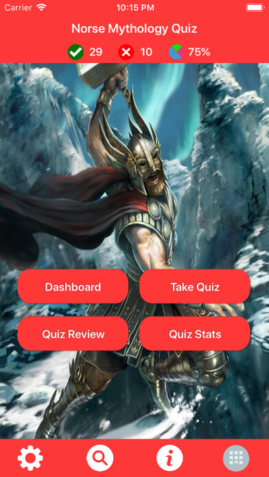 Emulate iPhone app Norse Myths & Gods Trivia using MyAndroid