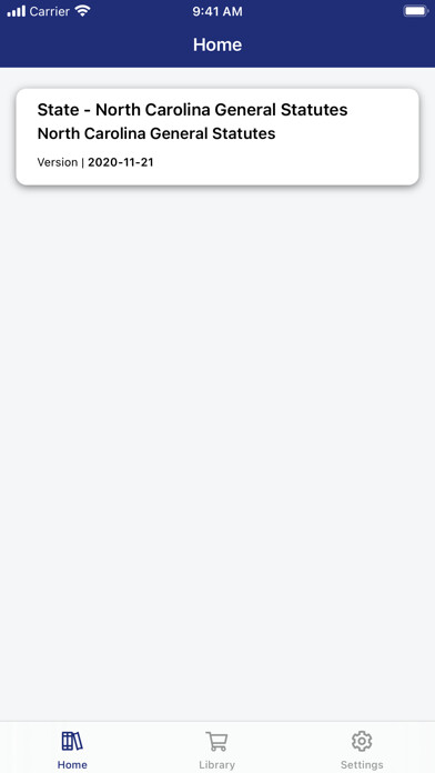 Emulate iPhone app North Carolina General Statute using MyAndroid