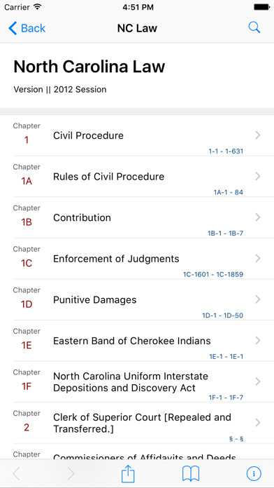 Emulate iPhone app North Carolina Law (LawStack Series) using MyAndroid