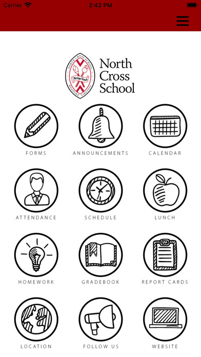 Emulate iPhone app North Cross School FACTS using MyAndroid