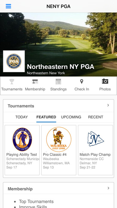 Emulate iPhone app Northeastern NY PGA using MyAndroid