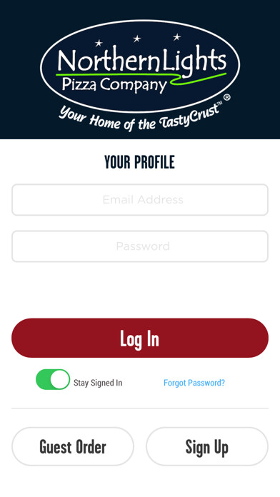 Emulate iPhone app Northern Lights Pizza using MyAndroid