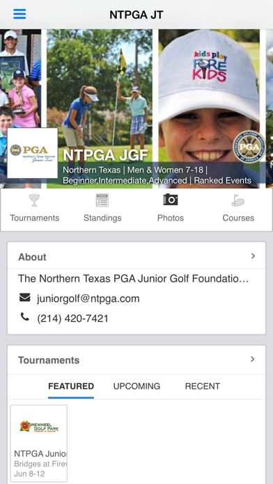 Emulate iPhone app Northern Texas PGA Junior Tour using MyAndroid Emulate iPhone app Northern Texas PGA Junior Tour using MyAndroid