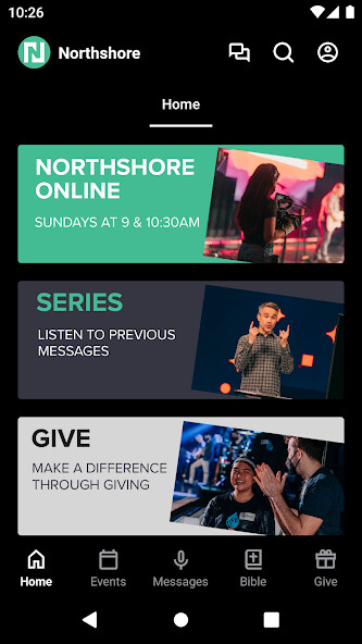 Emulate iPhone app Northshore Community Church using MyAndroid Emulate iPhone app Northshore Community Church using MyAndroid