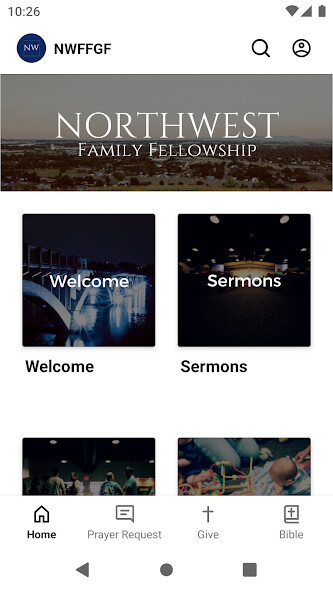 Emulate iPhone app Northwest Family Fellowship using MyAndroid