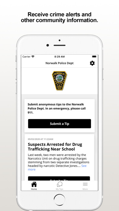 Emulate iPhone app Norwalk PD using MyAndroid