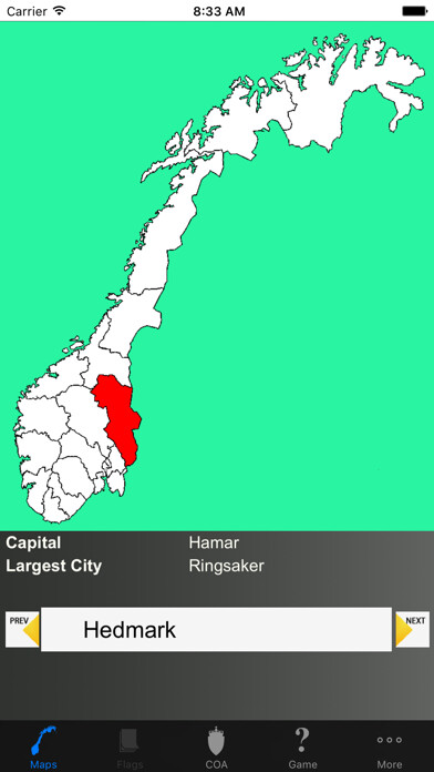 Emulate iPhone app Norway County Maps and Capitals using MyAndroid Emulate iPhone app Norway County Maps and Capitals using MyAndroid