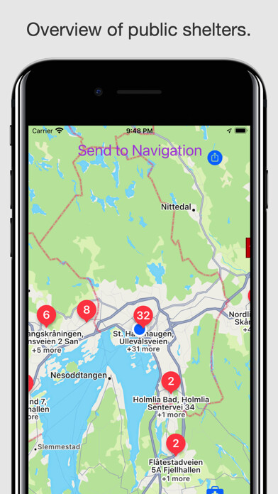 Emulate iPhone app Norwegian Bomb Shelters using MyAndroid
