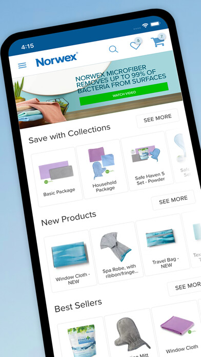 Emulate iPhone app Norwex Shopping using MyAndroid