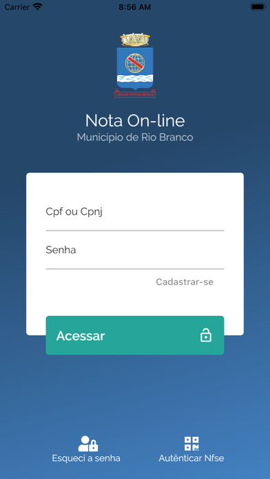 Emulate iPhone app Nota Online Rio Branco using MyAndroid Emulate iPhone app Nota Online Rio Branco using MyAndroid