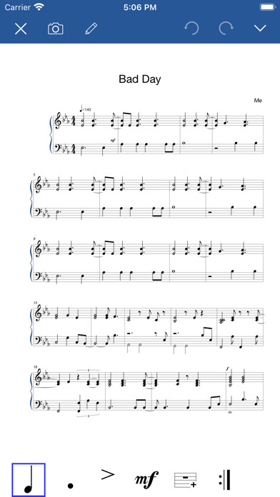 Emulate iPhone app Notation Pad-Sheet Music Score using MyAndroid Emulate iPhone app Notation Pad-Sheet Music Score using MyAndroid