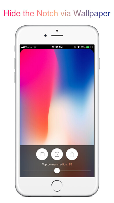 Emulate iPhone app Notch Remover: Fade the notch using MyAndroid