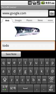 Emulate Android APK NoteBrowser