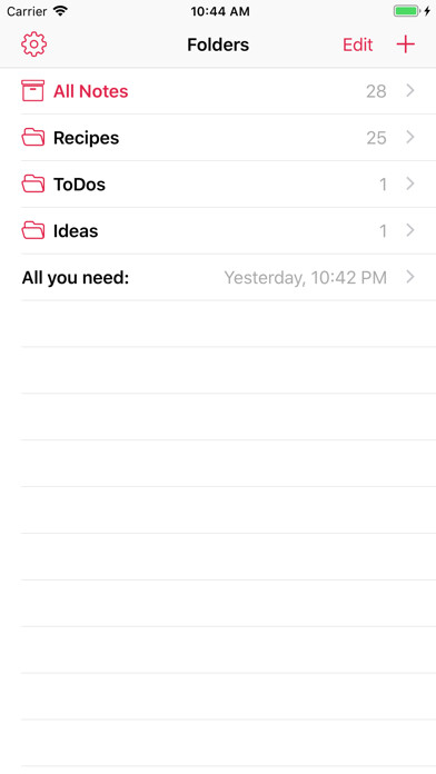 Emulate iPhone app NoteBuddy - Your Notes Buddy using MyAndroid